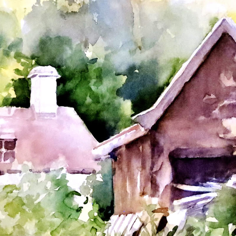Christine Brandstätter: Landschaft in Aquarell