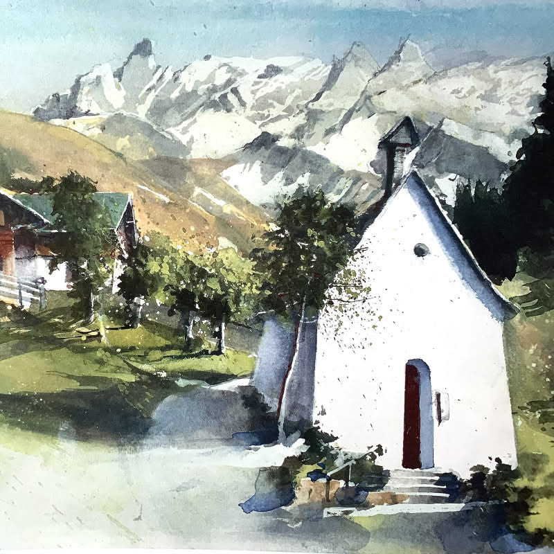 Heinz Hofer: Allgäuer Landschaft in Aquarell